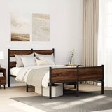vidaXL Posteljni okvir brez vzmetnice hrast 120x200 cm inženirski les Cene