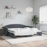  Izvlečna dnevna postelja temno siva 100x200 cm žamet, (20937325) | Shoptok.si