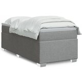 vidaXL Box spring postelja z vzmetnico svetlo siva 90x200 cm blago Cene