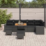  Sjedeća garnitura za vrt 9 kom. Crna poliratan 80 x 80 x 71 cm | shoptok.hr