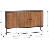 MOME Komoda od masivnog manga u prirodnoj boji 165x90x40 cm Curve – | shoptok.hr