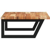 Zidna polica za umivaonik od čelika i masivnog bagremovog drva Smeđa 60 x 50 x 2 cm | Shoptok.si