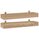 vidaXL Stenske police 2 kosa 60x15x6 cm trdna tikovina, (20765157) | Shoptok.si