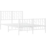  Metalni okvir kreveta uzglavlje i podnožje bijeli 120x200 cm | shoptok.hr