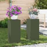 vidaXL Stojnice za rastline Set 2 Olivna Hladno valjano jeklo | Shoptok.si