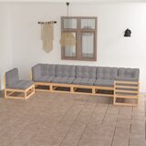  Sedežna garnitura 7-delna z blazinami trdna borovina Cene