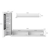 P & B Dnevni Regal Vera, Barva Hrasta, Črna, 3-Delno, Led | Shoptok.si