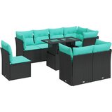  9-dijelni set vrtnih sofa s jastucima crni od poliratana bagrem | shoptok.hr