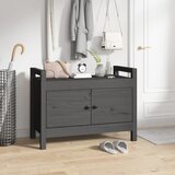  Klupa za hodnik siva 80 x 40 x 60 cm od masivne borovine | shoptok.hr