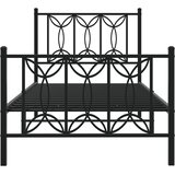  Metalni okvir kreveta uzglavlje i podnožje crni 75x190 cm | shoptok.hr