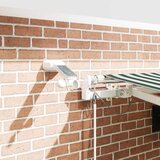  Skrovita tenda Zelena i bijela 450 × 300 cm Poliester i metal | shoptok.hr