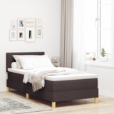 vidaXL krevet s kutijom s madracem i led tamno smeđa 90x200 cm tkanina | shoptok.hr