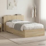  Okvir kreveta s pohranom s uzglavljem Hrast sonoma 90 x 190 cm | shoptok.hr