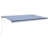  Automatska tenda sa senzorom LED 500 x 300 cm plavo-bijela | shoptok.hr