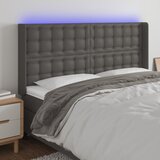  LED uzglavlje sivo 147x16x118/128 cm od umjetne kože | shoptok.hr