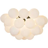 QAZQA Smart plafondlamp zwart met opaal glas 6-lichts incl. 6 Wifi G9 - Uvas