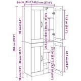  Visok predalnik 2 pcs Umetni hrast 69,5 x 34 x 180 cm, (5000108176) Slike