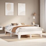 Maison Chic Posteljni okvir - Dvoposteljna postelja - Zakonska postelja brez vzmetnice bel 160x200 cm trdna borovina-J3542, (21761739) | Shoptok.si