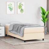 vidaXL Krevet s oprugama i madracem krem 90 x 190 cm od tkanine | shoptok.hr