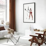  Slika - Female Golfer With the Eiffel Tower in the Background - Illustration 80x120 U crnom drvenom okviru | shoptok.hr