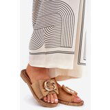 Boto Flat Women Sandals With Decorative Detail Camel Nellodra | ePonuda.com