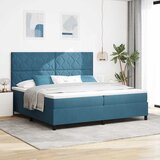  LED Box Spring Krevet Tamno plava 200 x 200 cm Baršun | shoptok.hr