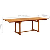  Vrtna jedilna miza (160-240)x100x75 cm trden akacijev les, (20624857) | Shoptok.si