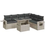vidaXL 7-dijelni set vrtnih sofa svjetlosivi od poliratana | shoptok.hr