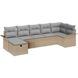 Sjedeća garnitura za vrt 7 kom. Poli ratan Crna 297,5 x 132,5 x 85 cm | shoptok.hr