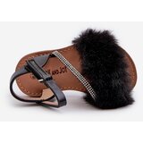 Boto Children's Sandals with Velcro and Fur Black Rosavere | Shoptok.si