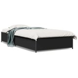 vidaXL Okvir za krevet crni 90 x 190 cm od konstruiranog drvo i metal | shoptok.hr