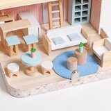 Ginger Home dečija drvena kućica sa koferom, prenosiva mini kuc?ica za lutke sa nameštajem i dodacima, roze ( W06A651 ) | Eponuda.com
