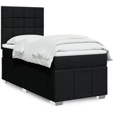 vidaXL Box spring postelja z vzmetnico črna 100x200 cm blago | Shoptok.si