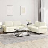  2-dijelni set sofa s jastucima krem baršunasti | shoptok.hr