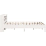 vidaXL Posteljni okvir brez vzmetnice bel 140x190 cm trdna borovina | Shoptok.si