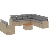 Maison Chic Seti vrtnega pohištva - Vrtna garnitura - Vrtni pohištvo set 10-delna z blazinami bež poli ratan, (21815068) | Shoptok.si