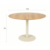 White Label Okrogla jedilna miza z mizno ploščo v hrastovem dekorju ø 110 cm Steven – | Shoptok.si