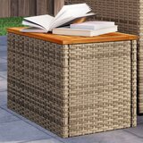  Vrtni bočni stolići 2 kom bež 55 x 34 x 37 cm poliratan i drvo | shoptok.hr