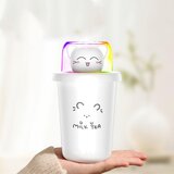 Venisymlis Majhen Vlažilec Zraka White Cat S Pisanimi Lučkami, Ki Se Napaja Preko Usb-Ja, Je Ljubka Skodelica Čaja Z Mlekom - Primerna Za Avto, Spalnico, Pisarno, (22060796) Cene