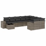  10-dijelni set vrtnih sofa od poliratana s jastucima sivi Siva 83 x 62 x 69 cm | shoptok.hr