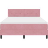 Box Postelja z vzmetnico z vzglavjem Roza 160 x 200 cm Žamet, (5000128241) | Shoptok.si
