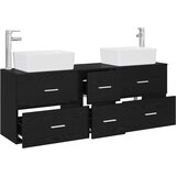  Set ormarića za kupaonicu 3 kom. Crna 53 x 34,5 x 63 cm | shoptok.hr