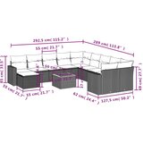 vidaXL 12-dijelni set vrtnih sofa od poliratana s jastucima sivi | shoptok.hr