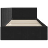 vidaXL Kotna postelja z vzglavjem Črna 100 x 200 cm Žamet | Shoptok.si