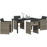  Set vrtnog blagovaonskog stola s jastučićima siva poli ratan | shoptok.hr
