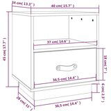  Nočna omarica črna 40x34x45 cm trdna borovina, (20731822) | Shoptok.si
