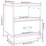  Noćni ormarić crni 40 x 34 x 45 cm od masivne borovine | shoptok.hr