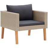 Maison Chic Enojni vrtni kavč - Zunanji kavč z blazinami poli ratan bež, (22041853) | Shoptok.si
