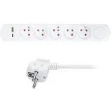 PP152PD20 - Produžni kabl sa prekidačem, 5 utičnica, USB A+C za punjenje, 3 m