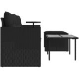  3-dijelna vrtna garnitura od poliratana s jastucima crna | shoptok.hr